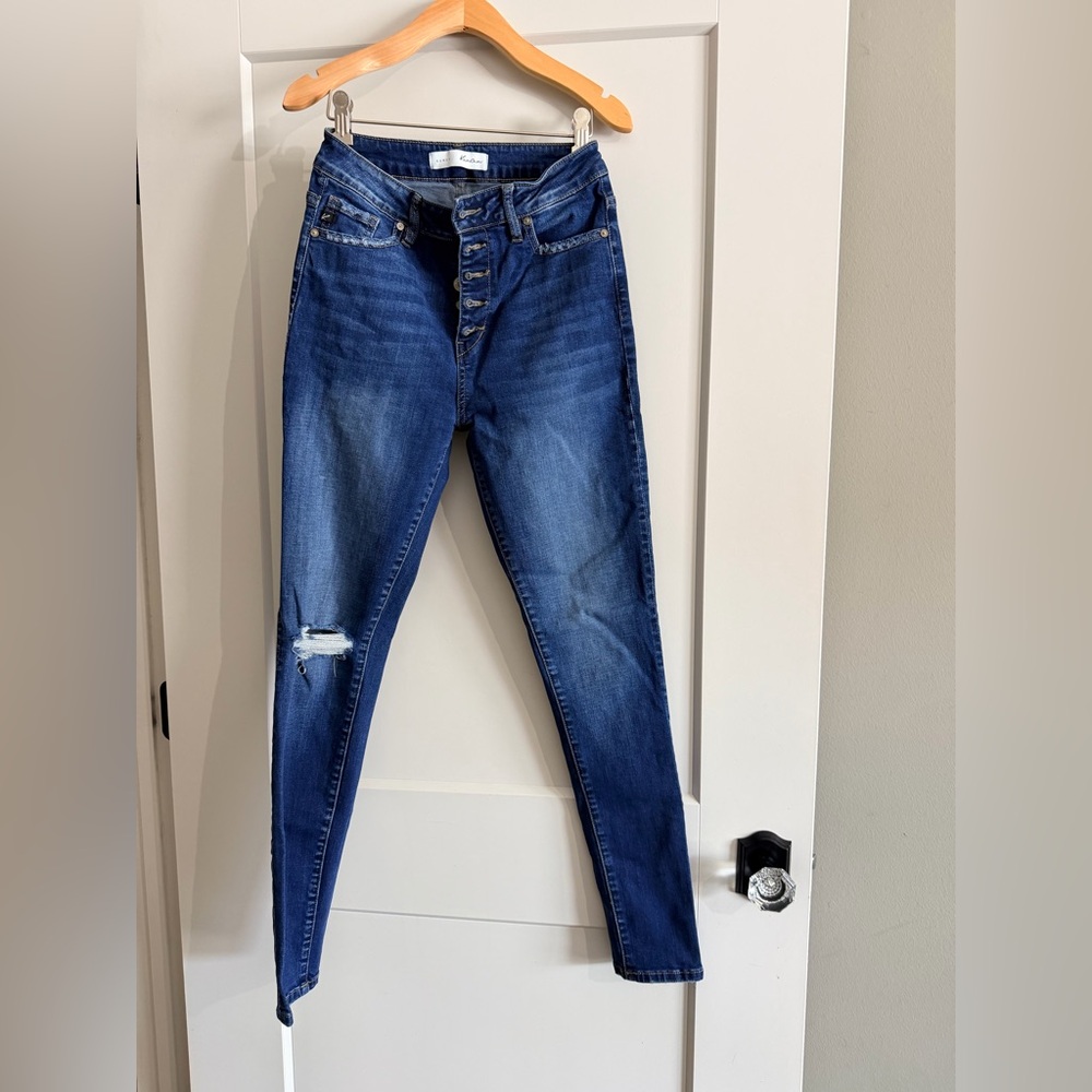 KanCan Medium Blue Distressed Skinny Jeans